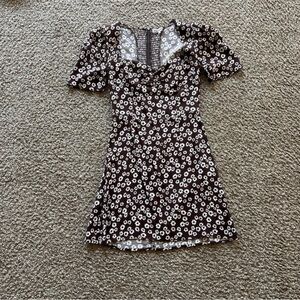 Reformation Black and White Floral Mini Dress